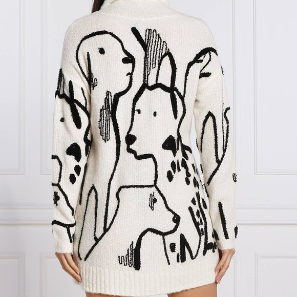 MARC CAIN:  Dalmatian Pattern Sweater - white & black - Picture 7 of 12